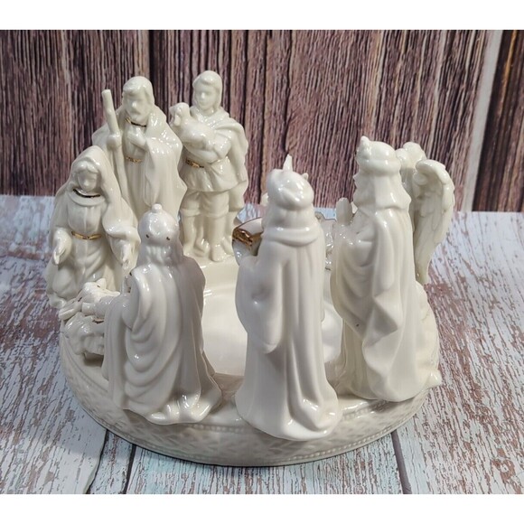 Holiday Home Accents Jade Porcelain Nativity Large Candle Candleholder - Picture 3 of 15